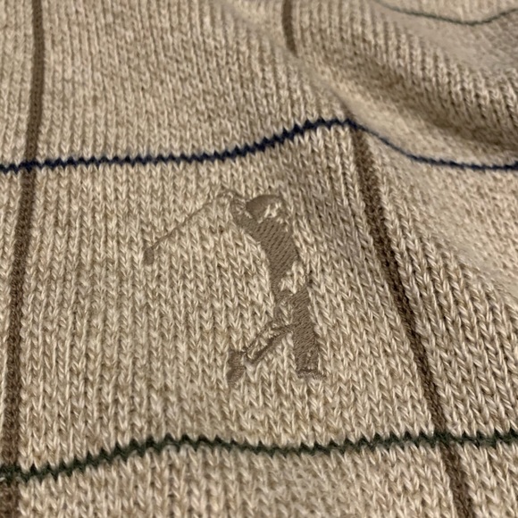 vtg fairway sport tan grid golfer sweater 💫 large - Picture 7 of 10